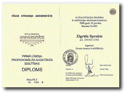 Rīgas Stradiņa universitātes diploms