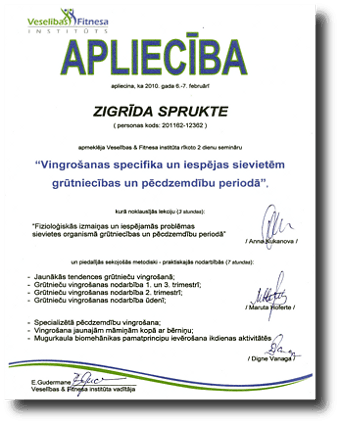 Vingrošanas specifika un iespējas sievietēm grūtniecības un pēcdzemdību periodā